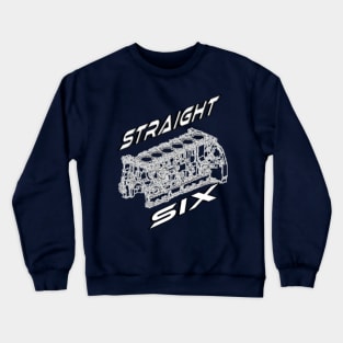 Engine Block Straight 6 (White) Crewneck Sweatshirt